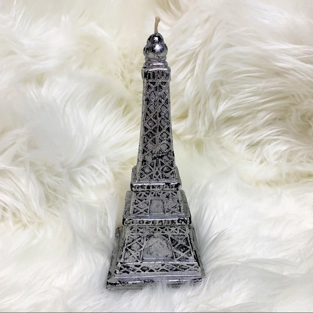🩵 Eiffel Tower Decorative Candle - Silver
